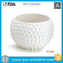 Bola de golfe criativa alta cerâmica branca vaso de flores